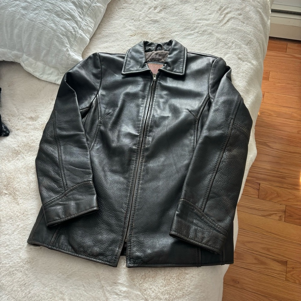 LUCKY BRAND BROWN LEATHER JACKET